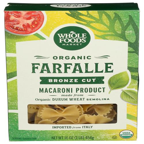Whole Foods Market, Organic Farfalle, 16 Oz