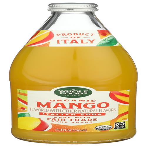 Whole Foods Market Organic Mango Flavored Italian Soda, 25.4 Fz