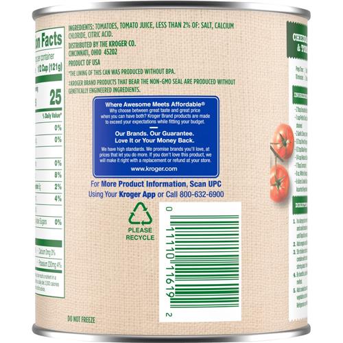 Kroger Petite Diced Tomatoes 28 oz