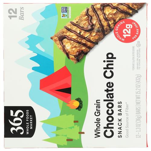 Whole Foods Market, Kids Whole Grain Chocolate Chip Bars, 12 Count, 15.24 Ounce