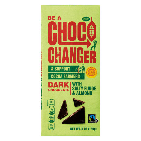 Choceur Dark Chocolate with Salty Fudge & Almond Choco Changer Chocolate Bar, 5 oz