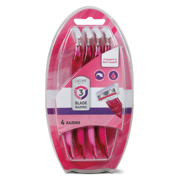 Lacura Women s  Triple Blade Razors, 4 count
