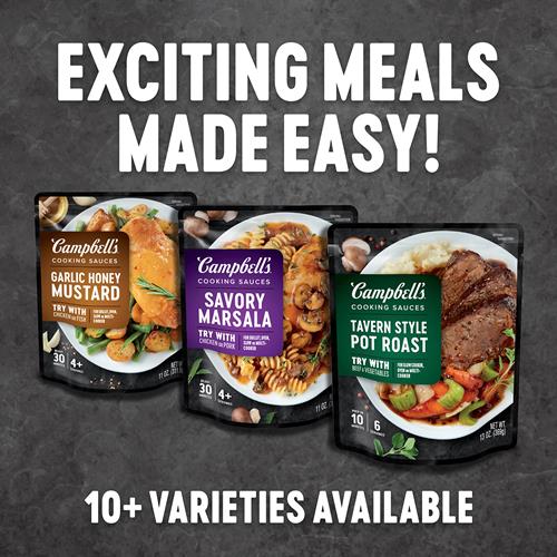 Campbells Cooking Sauces, Savory Marsala, 11 Oz Pouch