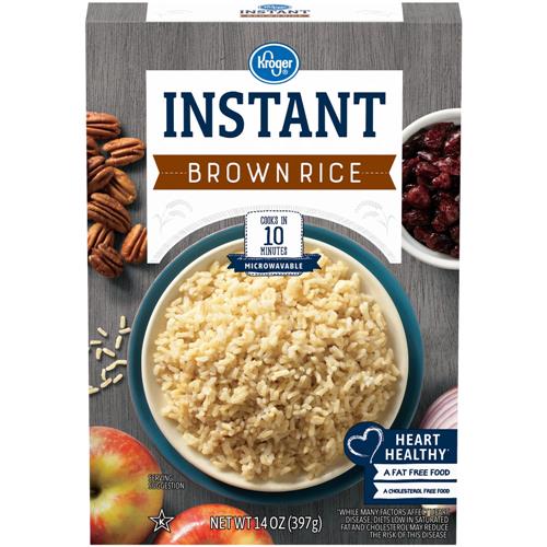 Kroger Instant Microwaveable Brown Rice 14 oz