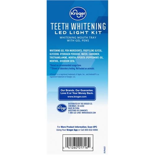 Kroger Teeth Whitening Kit with LED Light & 3 Whitening Gel Pens 1 pk