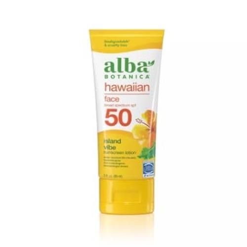 Alba Botanica Facial Sunscreen Lotion, Spf 50, Fragrance Free, 3 Oz