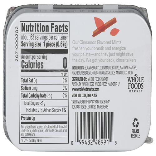 Whole Foods Market, Cinnamon Mints, 1.5 Ounce
