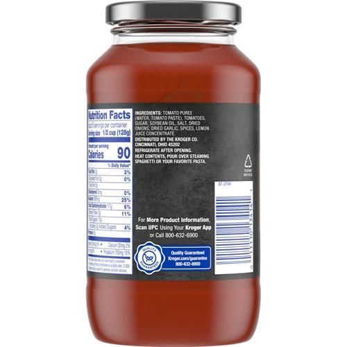Kroger Tomato Basil Pasta Sauce 24 oz