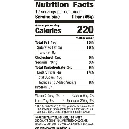 Larabar Peanut Butter Chocolate Chip, Gluten Free Fruit & Nut Bar, 12 Ct