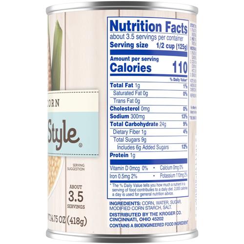 Kroger Cream Style White Corn 14.75 oz