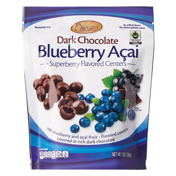 Choceur Superberry Blueberry Acai Dark Chocolate, 7 oz