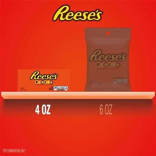 Reeses Pieces Peanut Butter In A Crunchy Shell, Candy Box, 4 Oz