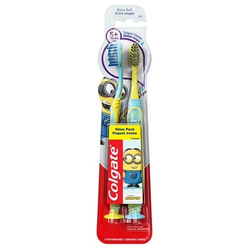 Colgate Kids Toothbrush With Suction Cup, Extra Soft - Minions (2 Count)