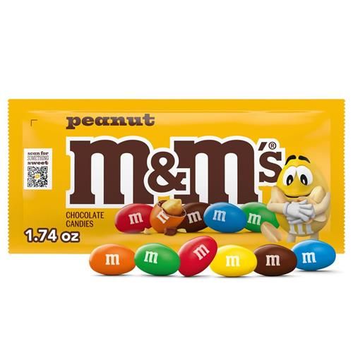 M&Ms, Peanut Chocolate, 1.74 Oz
