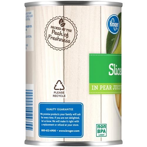 Kroger Canned Pear Slices in Pear Juice 14.5 oz