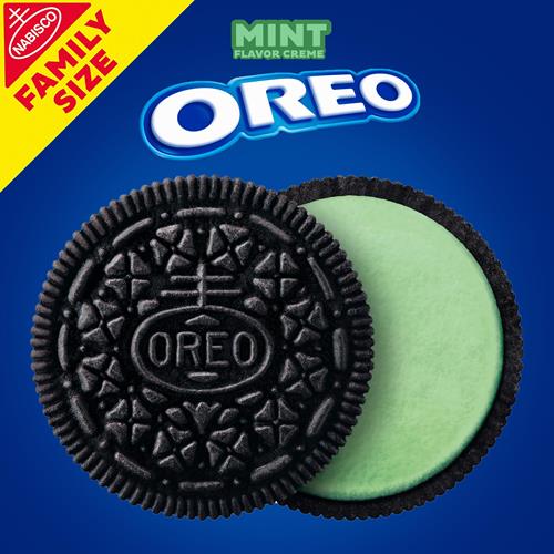 Oreo Mint Creme Chocolate Sandwich Cookies, Family Size, 18.71 Oz