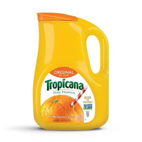 Tropicana Pure Premium 100% Orange Juice Original, No Pulp, Single Serve, 89 Fl Oz Bottle
