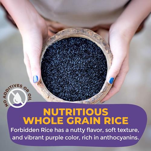 Lotus Foods Organic Forbidden Rice - Black Rice Organic, Purple Rice, Black Rice Bulk, Gluten Free Heirloom Rice, Whole Grain, Non Gmo, Vegan - 15 Oz Bag (Pack Of 1)
