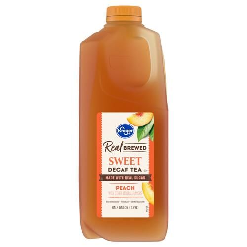 Kroger Real Brewed Peach Sweet Decaf Tea 64 fl oz