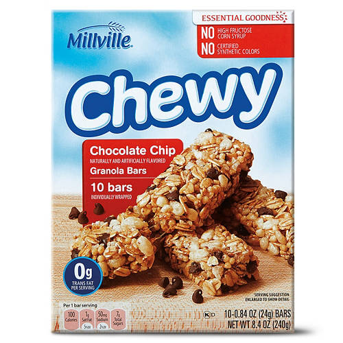 Millville Chewy  Chocolate Chip Granola Bars, 10 count