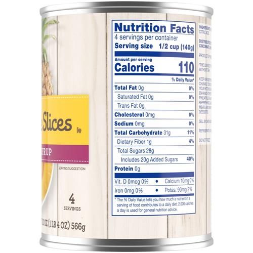 Kroger Canned Pineapple Slices in Heavy Syrup 20 oz