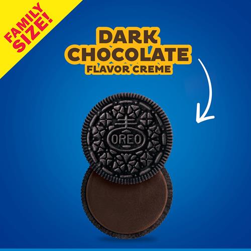 Oreo Dark Chocolate Crème Chocolate Sandwich Cookies, Family Size, 17 Oz