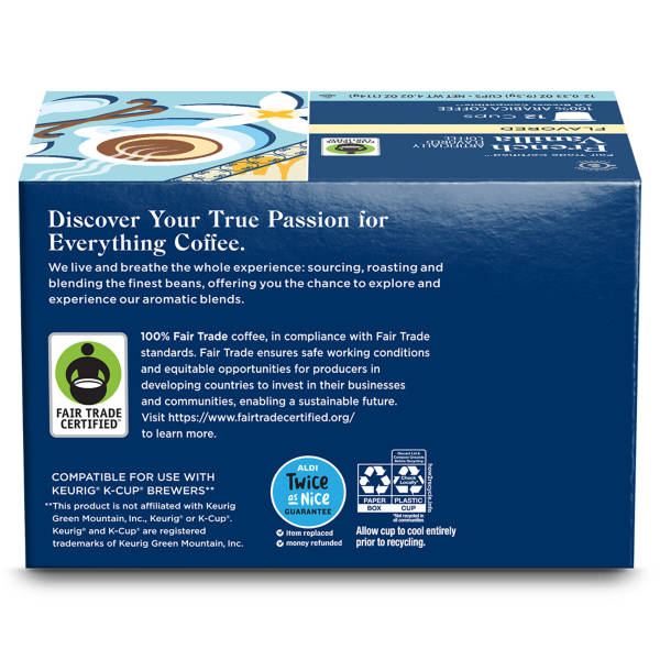 Barissimo Fair Trade French Vanilla Flavored Single Serve Coffee Pods, 12 count