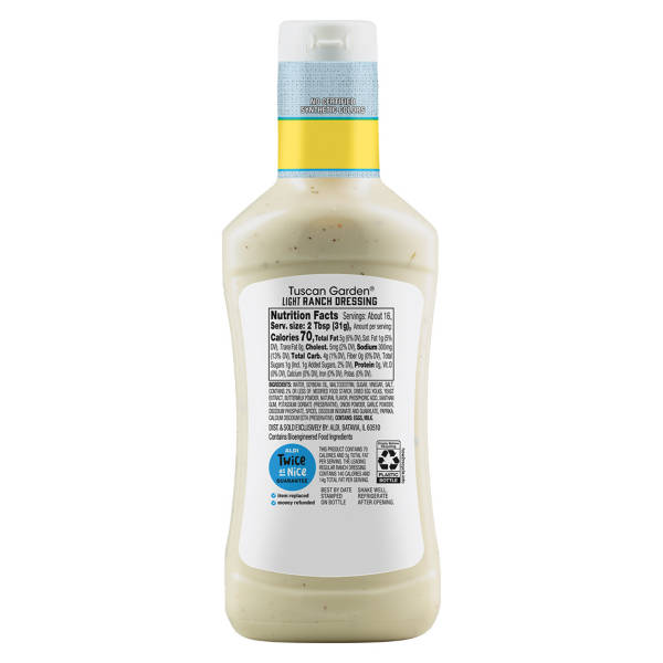 Tuscan Garden Light Ranch Salad Dressing, 16 oz