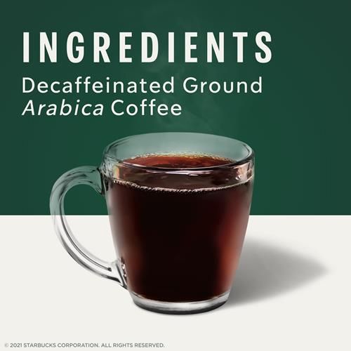 Starbucks Ground Coffee, Medium Roast Coffee, Decaf Pike Place Roast, 100% Arabica, 1 Bag (12 Oz)