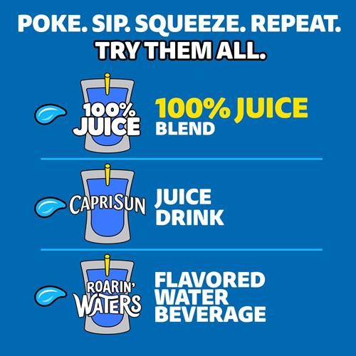 Capri Sun 100% Juice Fruit Punch Flavored All-Natural Juice Blend From Concentrate With Added Ingredients And Other Natural Flavors, 10 Ct Box, 6 Fl Oz Pouches