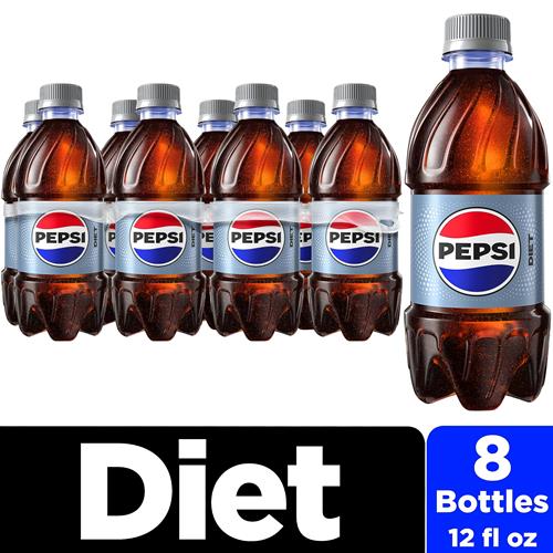 Diet Pepsi, 12 Fl Oz Bottles, 8 Pack