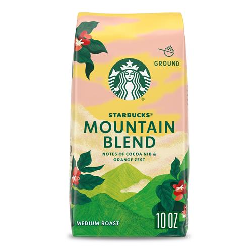 Starbucks Ground Coffee, Medium Light Roast Coffee, Mountain Blend, 100% Arabica, Limited Edition, 1 Bag (10 Oz)