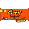 Reeses Milk Chocolate Snack Size Peanut Butter Cups, Candy Packs, 0.55 Oz (8 Count)