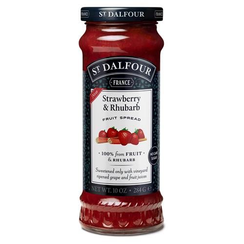 St. Dalfour Strawberry & Rhubarb Fruit Spread - 10Oz - 100% From Fruit & Rhubarb, No Artificial Ingredients, Non-Gmo, No Cane Sugars, All Natural