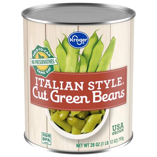 Kroger Italian Cut Green Beans Can 28 oz