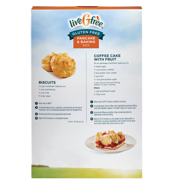 liveGfree Gluten  Free Pancake and Baking Mix, 16 oz