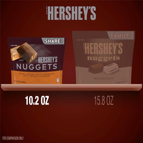 Hersheys Nuggets Milk Chocolate, Toffee And Almonds Candy Share Pack, 10.2 Oz