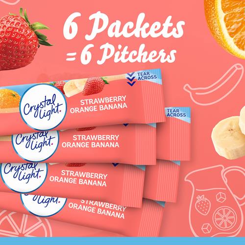 Crystal Light, Drink Mix Strawberry Orange Banana, 2.4 Ounce