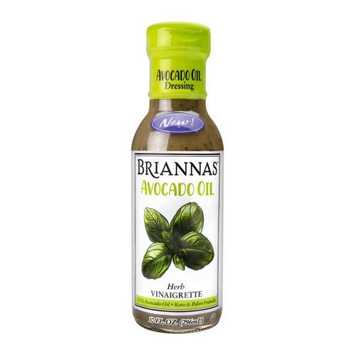 Briannas - Avocado Oil Herb Vinaigrette Dressing - Nutrient Rich, Low Sodium, Keto & Paleo Friendly Salad Dressing Made With 100% Avocado Oil - 10 Oz. Bottle
