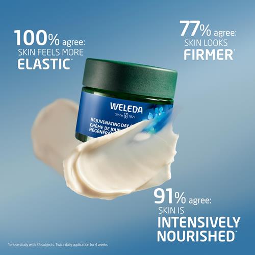 Weleda Face Care Rejuvenating Day Cream, 1.3 Fluid Ounces, Plant Rich Moisturizer With Blue Gentian And Edelweiss
