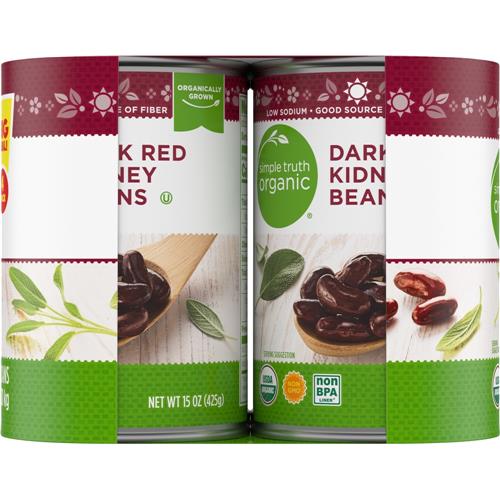 Simple Truth Organic Dark Red Kidney Beans 4 ct / 15 oz