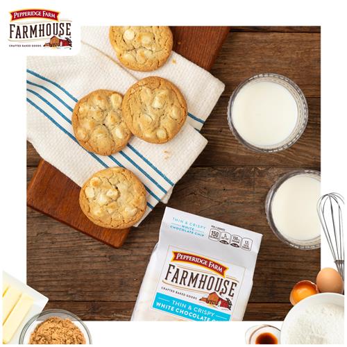 Pepperidge Farm Farmhouse Thin & Crispy White Chocolate Chip Cookies, 6.9 Oz Bag