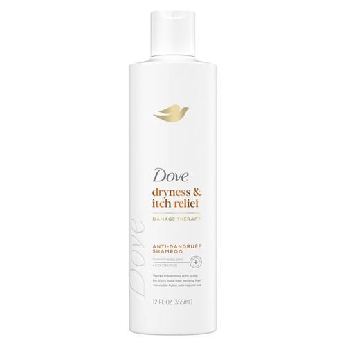 Dove Damage Therapy Derma Shampoo Dryness + Itch For Flaky Scalp With Pyrithione Zinc And Coconut Oil 12 Fl Oz