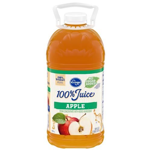 Kroger 100% Apple Juice From Concentrate Bottle 128 fl oz