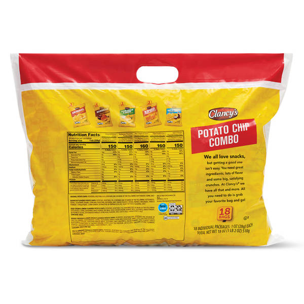 Clancy's Potato Chip Variety Packs, 18 bags - 18 oz