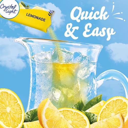 Crystal Light Lemonade Naturally Flavored Powdered Drink Mix, 6 Ct Pitcher Packets