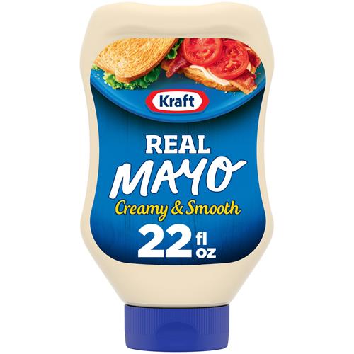 Kraft Real Mayo Creamy & Smooth Mayonnaise, 22 Fl Oz Bottle