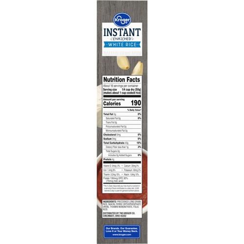 Kroger Instant Microwaveable White Rice 28 oz