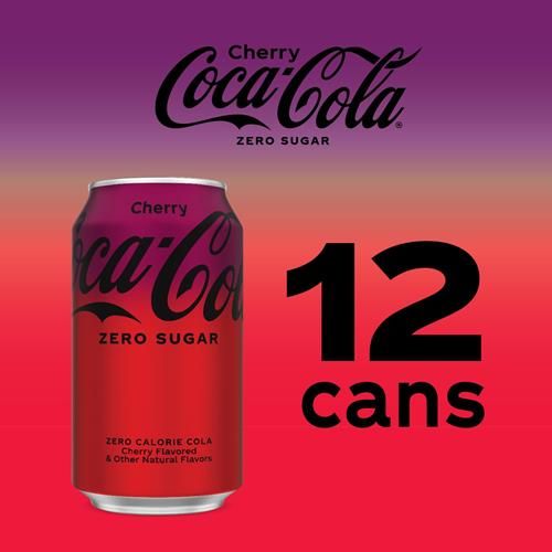 Coca-Cola Cherry Zero Soda, 12 Fl Oz (Pack Of 12)