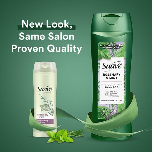 Suave Shampoo To Revitalize Hair Rosemary And Mint Invigorating For Dry Hair, 12.6 Fl Oz